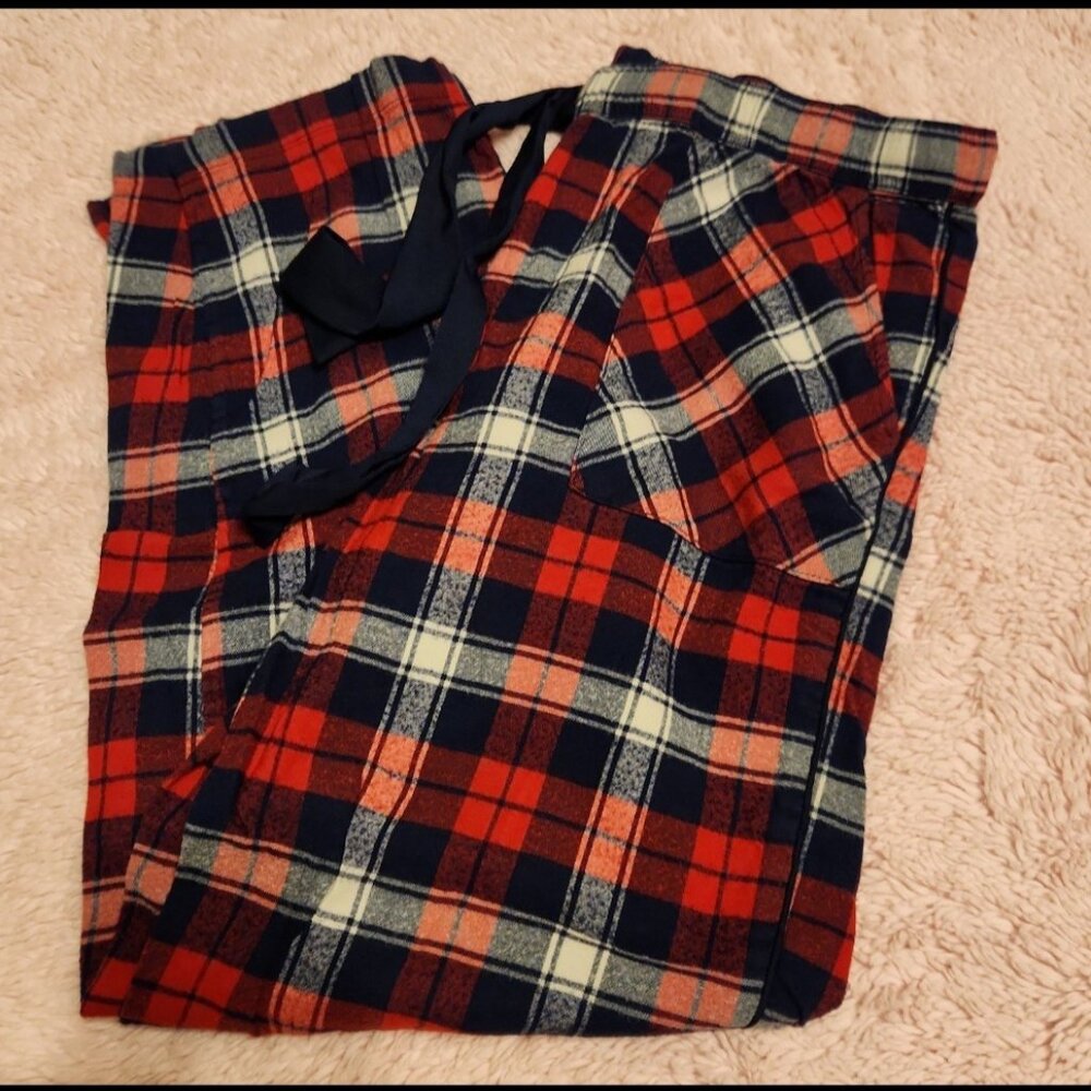 Aerie Large Long Red and Blue Plaid Pajama Pants